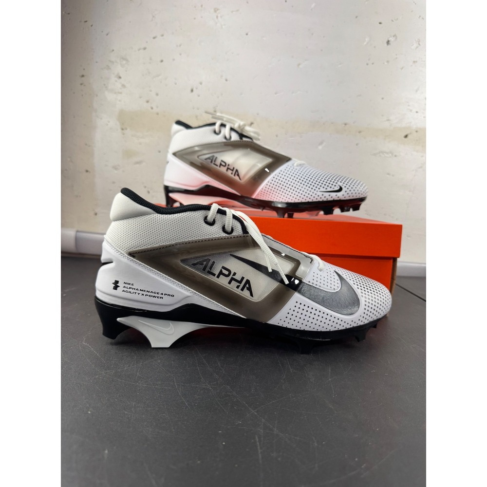 New Nike Alpha Menace 4 Pro Football Cleats White Black Agility X Power Mens